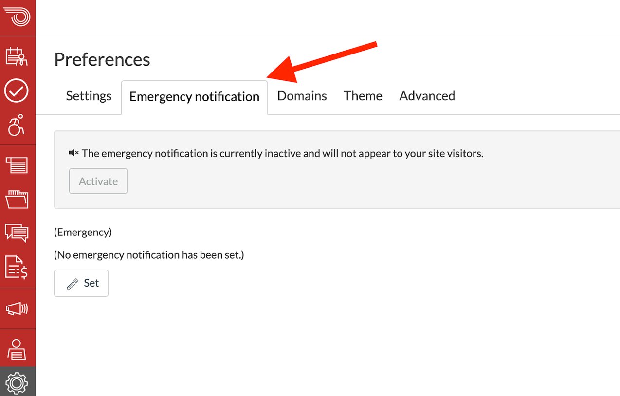 Setting the Emergency Notification bar