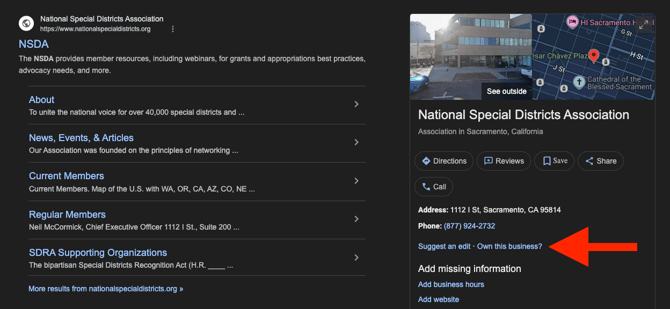 NSDA Google Screenshot