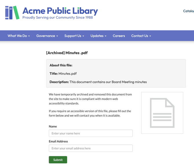 archived file view