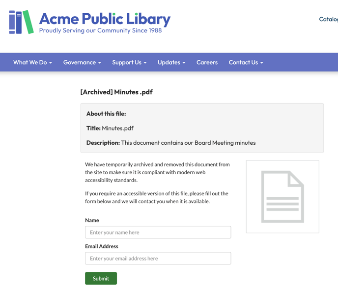 archived file view