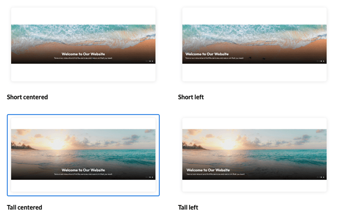 Screenshot of the page preview layout options