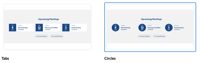 Tabs and Circles Meeting Options