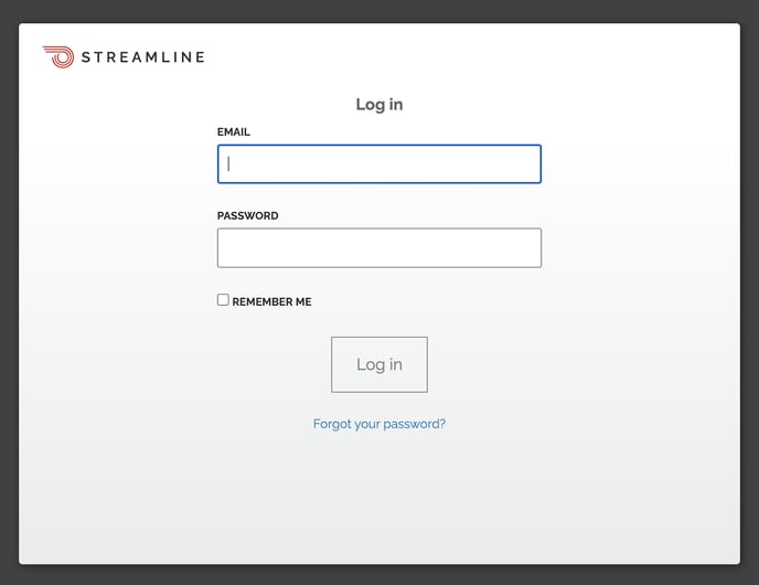 log in page